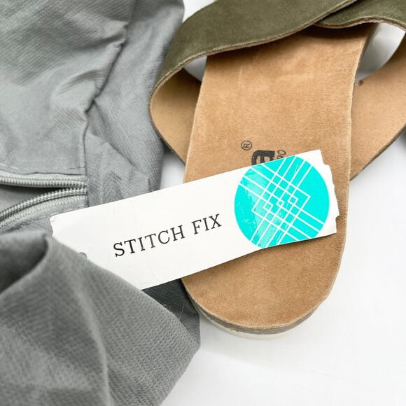 Diba Womens Coyote Slide Sandal Size 9 Olive Suede Leather Open Toe Summer Beach - Picture 11 of 11